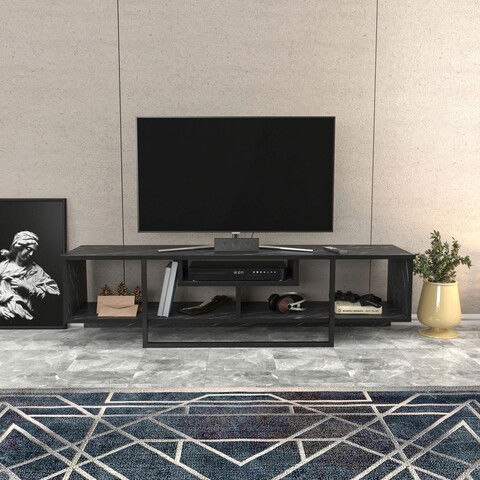 Comoda TV, Retricy, Asal 150, 150x35.2x40cm, 100% PAL melaminat, Negru