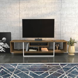 Comoda TV, Retricy, Asal 150, 150x35.2x40cm, 100% PAL melaminat, Stejar bătrân / Alb