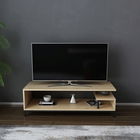 Comoda TV, Retricy, Reilly, 120x44.6x37.6cm, 100% PAL melaminat, Negru / Stejar