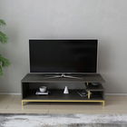 Comoda TV, Retricy, Reilly, 120x44.6x37.6cm, 100% PAL melaminat, Aur / Gri inchis