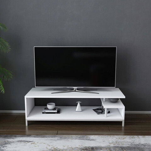 Comoda TV, Retricy, Reilly, 120x44.6x37.6cm, 100% PAL melaminat, Alb