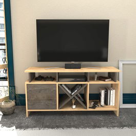 Comoda TV, Retricy, Auburn, 120x29.9x60.6cm, 100% PAL melaminat, Stejar / Wenge