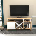 Comoda TV, Retricy, Auburn, 120x29.9x60.6cm, 100% PAL melaminat, Stejar / Alb