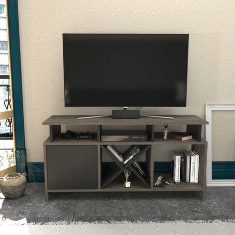 Comoda TV, Retricy, Auburn, 120x29.9x60.6cm, 100% PAL melaminat, Wenge / Antracit