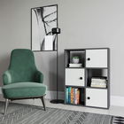 Corp biblioteca, Retricy, Tilton, 72x25x93cm, 100% PAL melaminat, Antracit / Alb