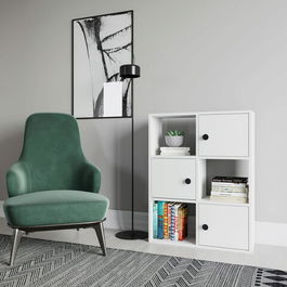 Corp biblioteca, Retricy, Tilton, 72x25x93cm, 100% PAL melaminat, Alb