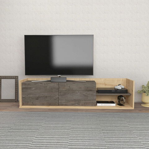 Comoda TV, Retricy, Krog, 160x35x36.8cm, 100% PAL melaminat, Stejar / Wenge