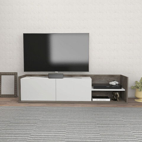 Comoda TV, Retricy, Krog, 160x35x36.8cm, 100% PAL melaminat, Wenge / Alb