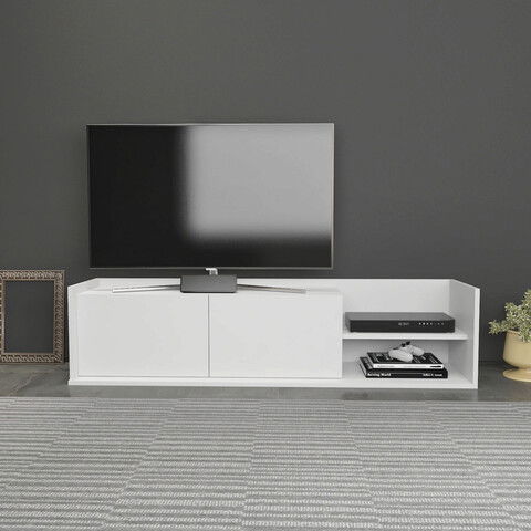 Comoda TV, Retricy, Krog, 160x35x36.8cm, 100% PAL melaminat, Alb