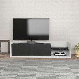 Comoda TV, Retricy, Krog, 160x35x36.8cm, 100% PAL melaminat, Alb / Antracit
