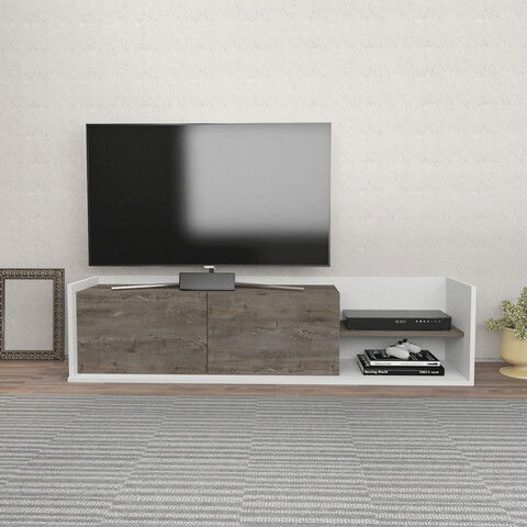Comoda TV, Retricy, Krog, 160x35x36.8cm, 100% PAL melaminat, Alb / Wenge