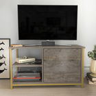Comoda TV, Retricy, Muskegon, 89.6x35.3x50.8cm, 100% PAL melaminat, Aur / Gri inchis