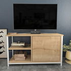 Comoda TV, Retricy, Muskegon, 89.6x35.3x50.8cm, 100% PAL melaminat, Alb / Stejar