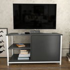 Comoda TV, Retricy, Muskegon, 89.6x35.3x50.8cm, 100% PAL melaminat, Alb / Antracit