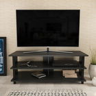 Comoda TV, Retricy, Pueblo, 120x44.6x47.4cm, 100% PAL melaminat, Negru / Antracit