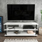Comoda TV, Retricy, Pueblo, 120x44.6x47.4cm, 100% PAL melaminat, Negru / Alb
