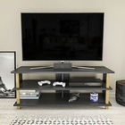 Comoda TV, Retricy, Pueblo, 120x44.6x47.4cm, 100% PAL melaminat, Aur / Antracit