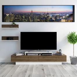 Comoda TV, Retricy, Lusi, 180x31x40cm, 100% PAL melaminat, Alb / Nuc