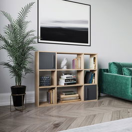 Corp biblioteca, Retricy, Randall, 120x25x93.6cm, 100% PAL melaminat, Stejar / Antracit
