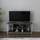 Comoda TV, Retricy, Rinaldo, 120x35x50.8cm, 100% PAL melaminat, Alb / Gri inchis