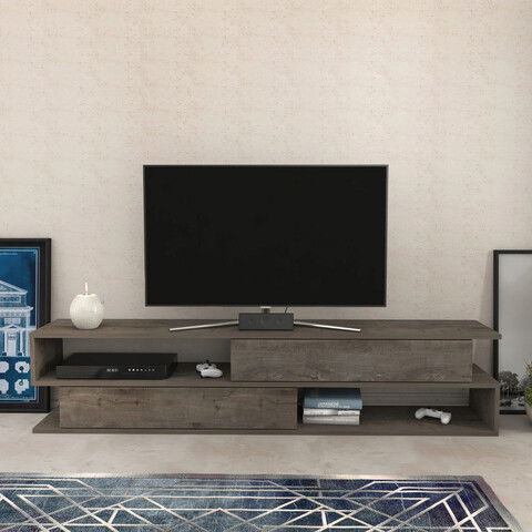 Comoda TV, Retricy, Cortez, 160x35.3x38.6cm, 100% PAL melaminat, Wenge