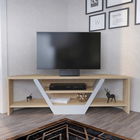 Comoda TV, Retricy, Sares, 120x35x36.8cm, 100% PAL melaminat, Alb / Stejar