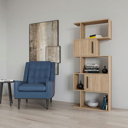 Corp biblioteca, Retricy, Raven, 72x25x171.8cm, 100% PAL melaminat, Stejar