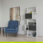 Corp biblioteca, Retricy, Raven, 72x25x171.8cm, 100% PAL melaminat, Alb / Antracit