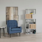 Corp biblioteca, Retricy, Raven, 72x25x171.8cm, 100% PAL melaminat, Alb / Stejar