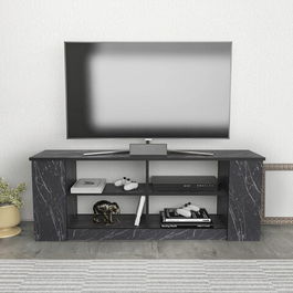Comoda TV, Retricy, Space, 140x35x51.8cm, 100% PAL melaminat, Negru
