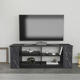 Comoda TV, Retricy, Space, 140x35x51.8cm, 100% PAL melaminat, Negru