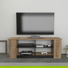 Comoda TV, Retricy, Space, 140x35x51.8cm, 100% PAL melaminat, Nuc / Negru