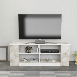 Comoda TV, Retricy, Space, 140x35x51.8cm, 100% PAL melaminat, Alb