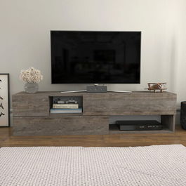 Comoda TV, Retricy, Morton, 160x37.7x40cm, 100% PAL melaminat, Gri inchis