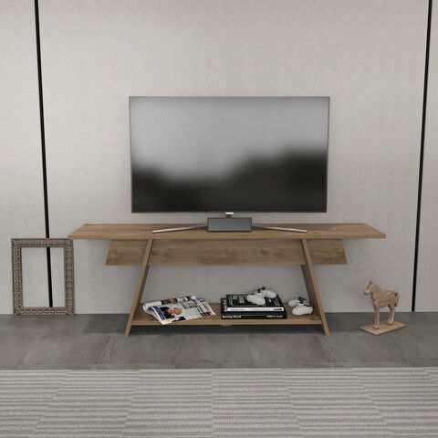Comoda TV, Retricy, Lanca 150, 150x35x50cm, 100% PAL melaminat, Nuc