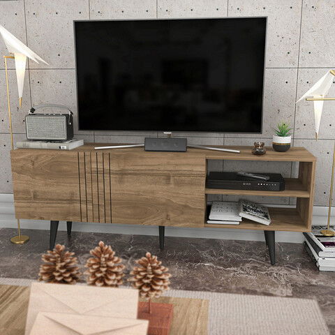 Comoda TV, Retricy, Ronas, 160x35x38.6cm, 100% PAL melaminat, Nuc