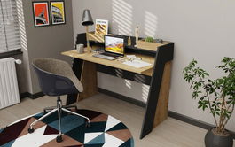 Birou, Retricy, Broklyn, 123.6x59.6x93.4cm, 100% PAL melaminat, Stejar / Antracit