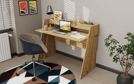 Birou, Retricy, Broklyn, 123.6x59.6x93.4cm, 100% PAL melaminat, Stejar