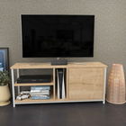 Comoda TV, Retricy, Neola, 120x35.3x50.8cm, 100% PAL melaminat, Alb / Stejar