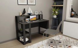 Birou, Retricy, Queens, 120x59.6x95.2cm, 100% PAL melaminat, Antracit