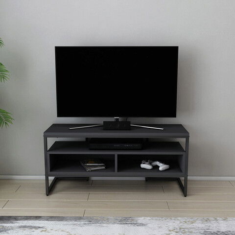 Comoda TV, Retricy, Merrion, 110x35x49.9cm, 100% PAL melaminat, Negru / Antracit