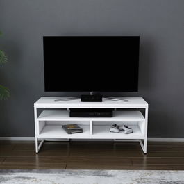 Comoda TV, Retricy, Merrion, 110x35x49.9cm, 100% PAL melaminat, Alb