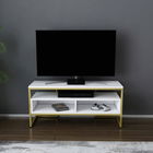 Comoda TV, Retricy, Merrion, 110x35x49.9cm, 100% PAL melaminat, Aur / Alb
