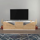 Comoda TV, Retricy, Carson, 160x35.3x40cm, 100% PAL melaminat, Alb / Stejar