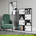 Corp biblioteca, Retricy, Tasso, 72x25x123.4cm, 100% PAL melaminat, Antracit / Alb