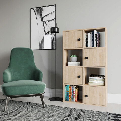Corp biblioteca, Retricy, Tasso, 72x25x123.4cm, 100% PAL melaminat, Stejar