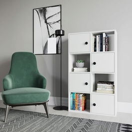 Corp biblioteca, Retricy, Tasso, 72x25x123.4cm, 100% PAL melaminat, Alb