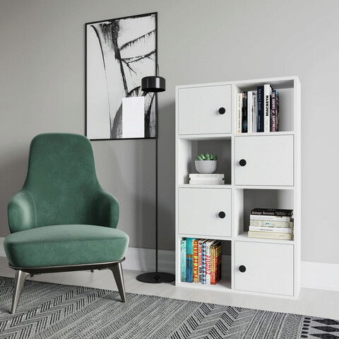 Corp biblioteca, Retricy, Tasso, 72x25x123.4cm, 100% PAL melaminat, Alb