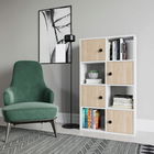 Corp biblioteca, Retricy, Tasso, 72x25x123.4cm, 100% PAL melaminat, Alb / Stejar