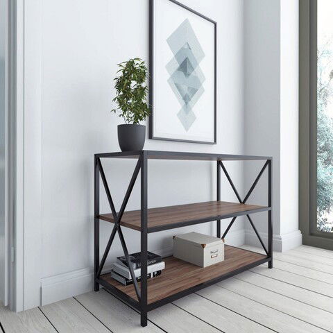 Bufet, Retricy, Zena, 94x40x65cm, 100% PAL melaminat, Nuc / Negru